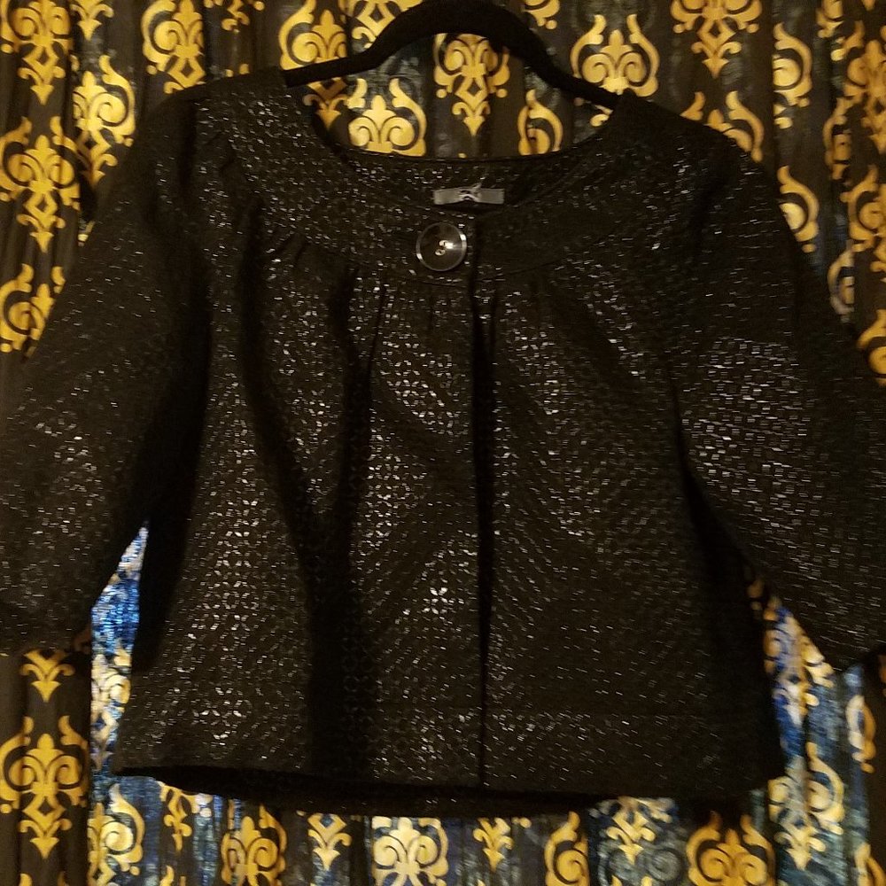 Blingy yet classic cropped structured jacket